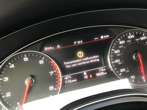 Kept it in the garage over night- next day turned the car on- same light flashed on the dash. . Audi transmission malfunction you can continue driving